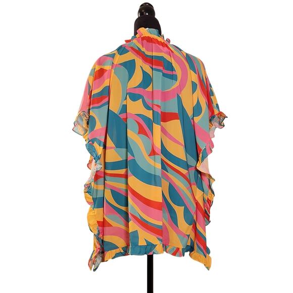 ENTRO Oversized  Ruffle Sleeve Blouse, Size S/M - Picture 3 of 11